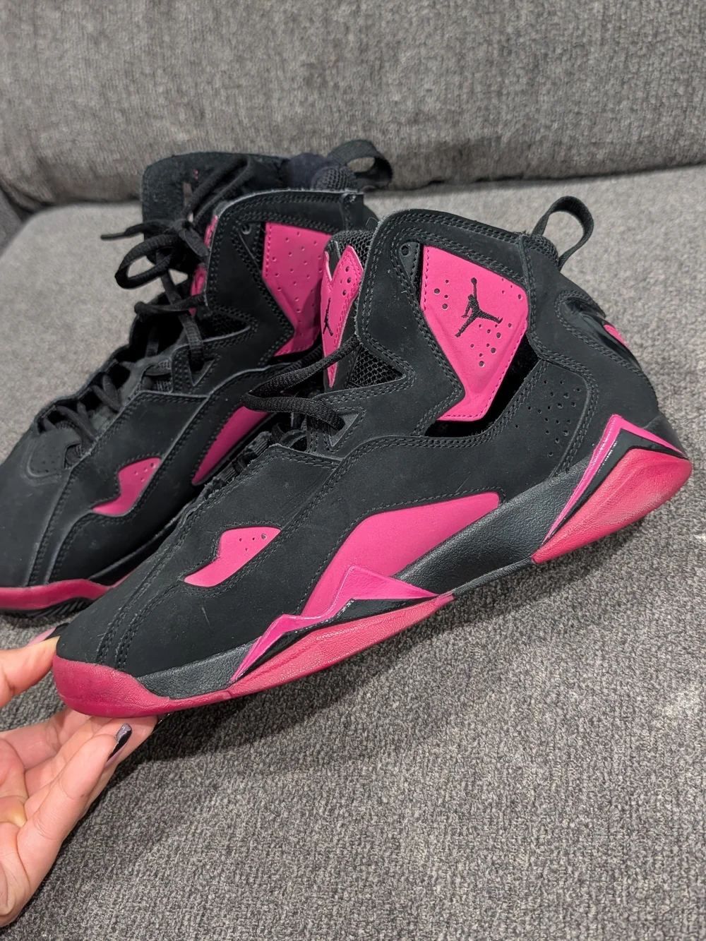 Nike Air Jordan Retro Black/Pink High-Top Sneakers